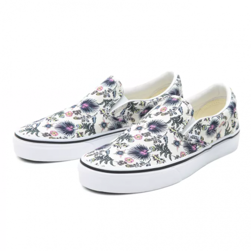 Vans Slip On Shoes paradise floral white